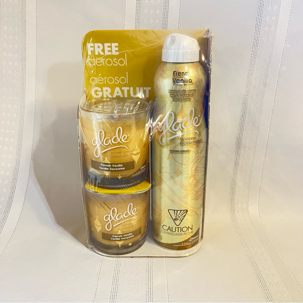Glade Vanilla Candles and French Vanilla Fragrance Room Spray Air Freshener